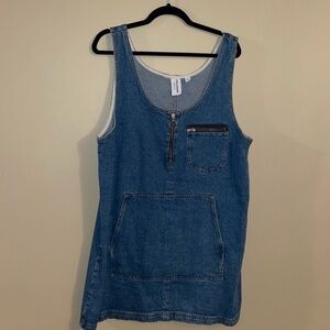 Asos Denim Mini Dress Women Size 12 Sleeveless Pre-owned Vintage Style